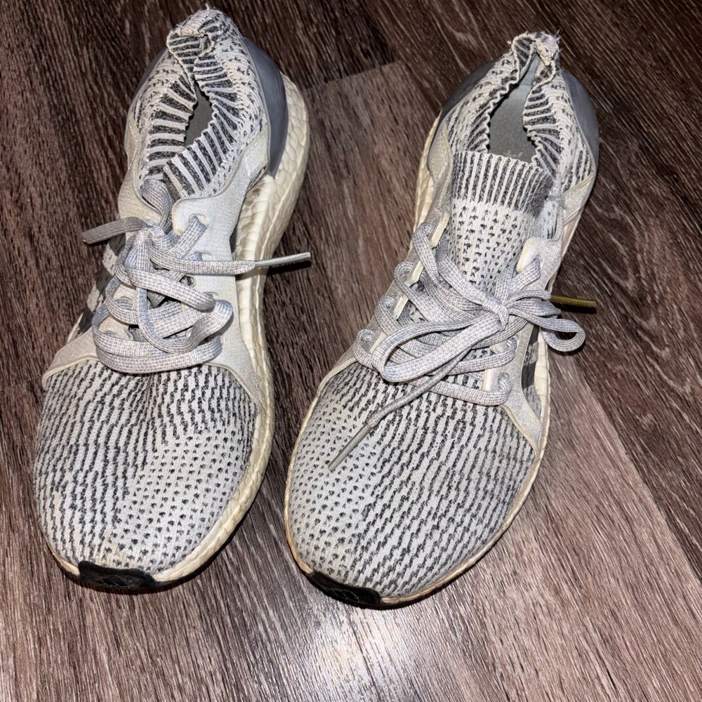 adidas Gray and White Athletic Shoes